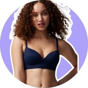 Soma Womens 38 DD Enbliss Wireless Nightfall Navy Blue Bra New NWT